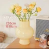 High-end vintage Fenton cream vase, glass water, fresh flowers, lucky bamboo, roses, lilies, home living room flower arrangement Specification image